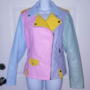 Colorful Women's Biker Jacket